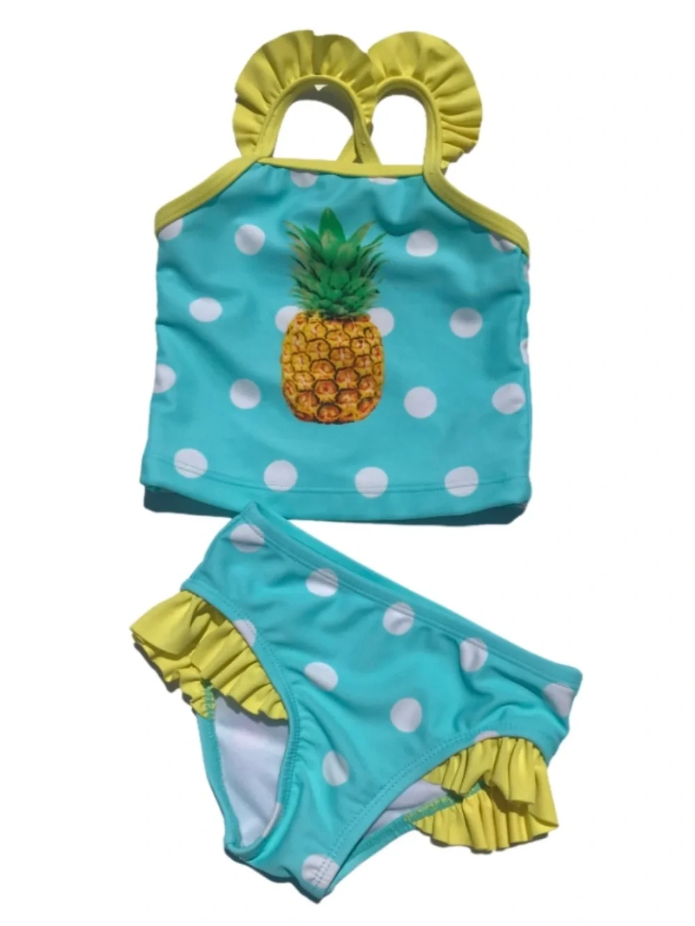 Circo Blue & Yellow Polka Dot 2PC Swimsuit / Bathing Suit Size 9M